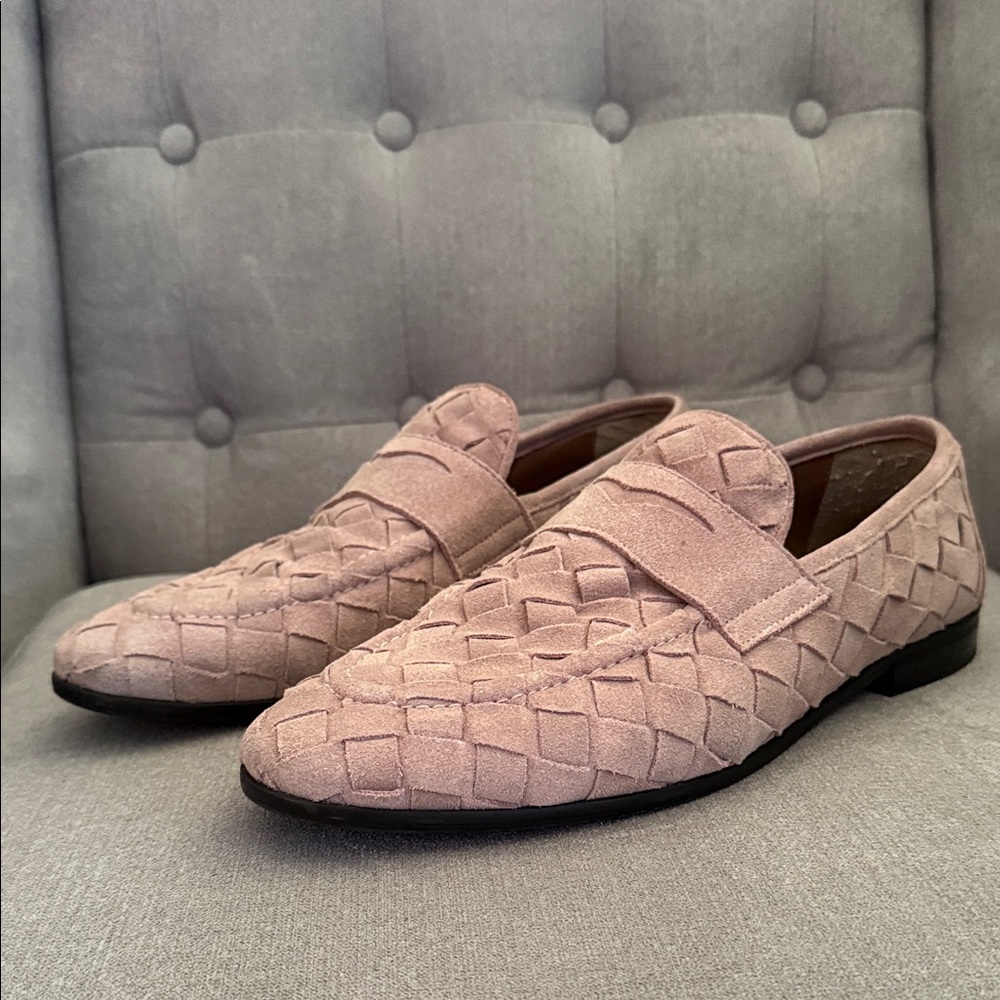 Mens sz 12 pink suede loafers